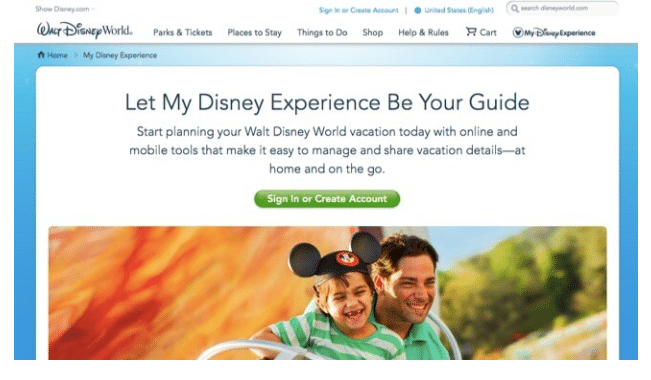 Disney online experience