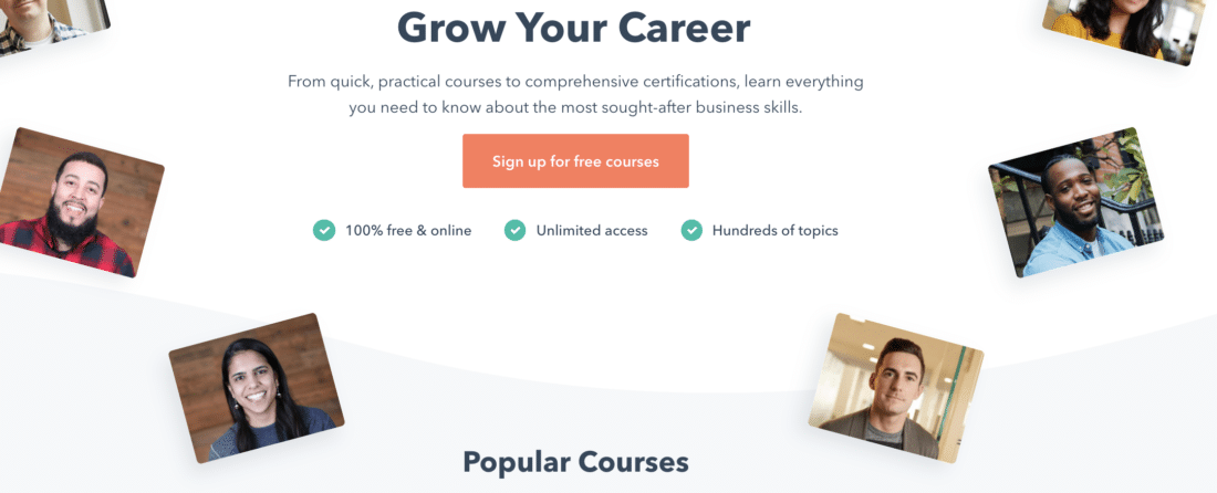 Marketing and selling online courses: HubSpot Academy