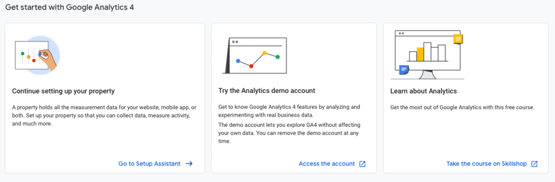 How to get started with Google Analytics 4 in 3 steps.